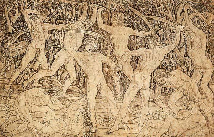 Antonio Pollaiuolo Battle of Ten Nudes oil painting image